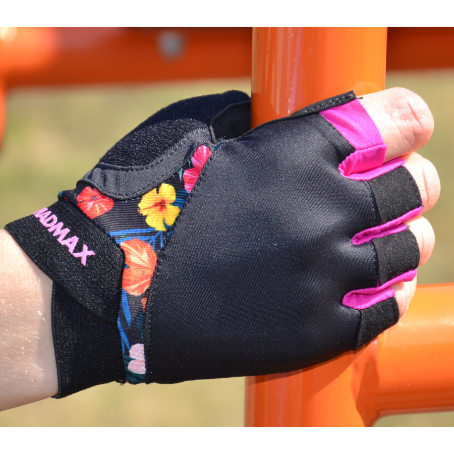 Рукавички для фітнесу MadMax MFG-770 Flower Power Gloves Black/Pink M