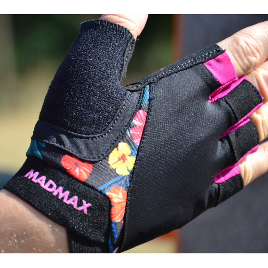 Рукавички для фітнесу MadMax MFG-770 Flower Power Gloves Black/Pink M