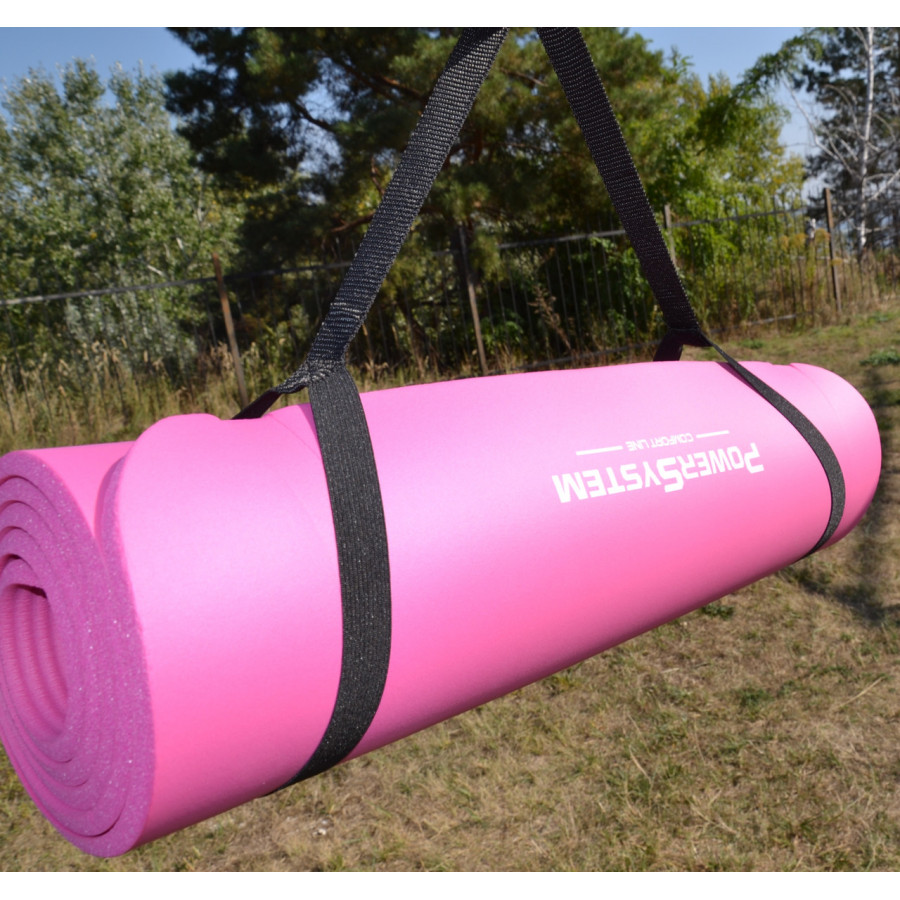 Килимок для йоги та фітнесу Power System PS-4017 NBR Fitness Yoga Mat Plus Pink (180х61х1)