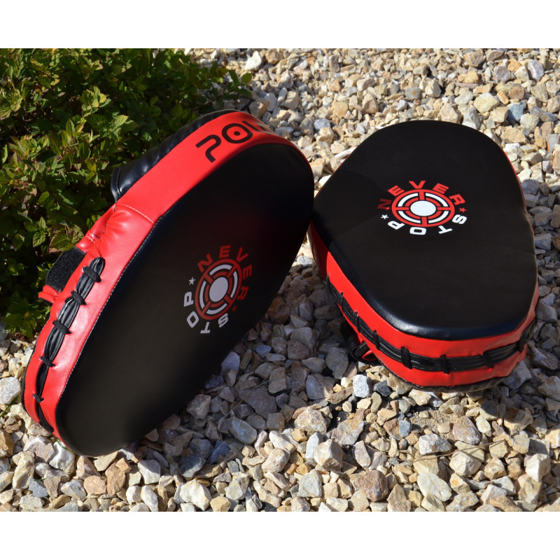 Лапи боксерські PowerPlay 3051 Чорно-Червоні PU [пара]