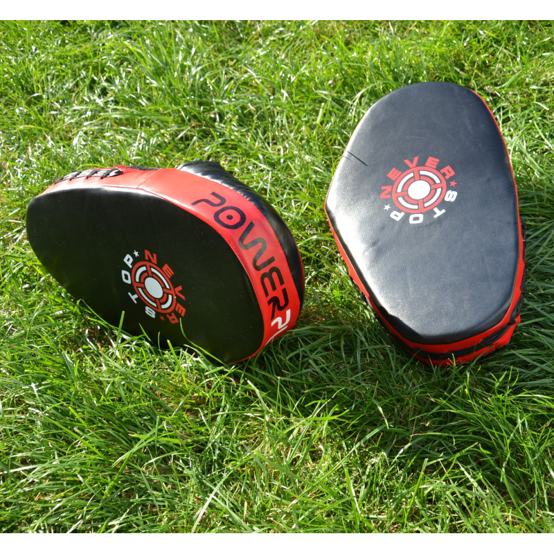 Лапи боксерські PowerPlay 3051 Чорно-Червоні PU [пара]