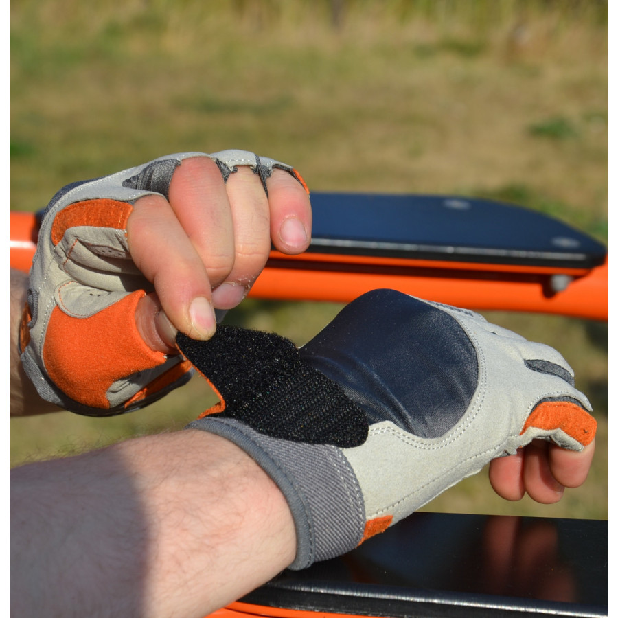 Рукавички для фітнесу MadMax MFG-850 Crazy Grey/Orange XXL