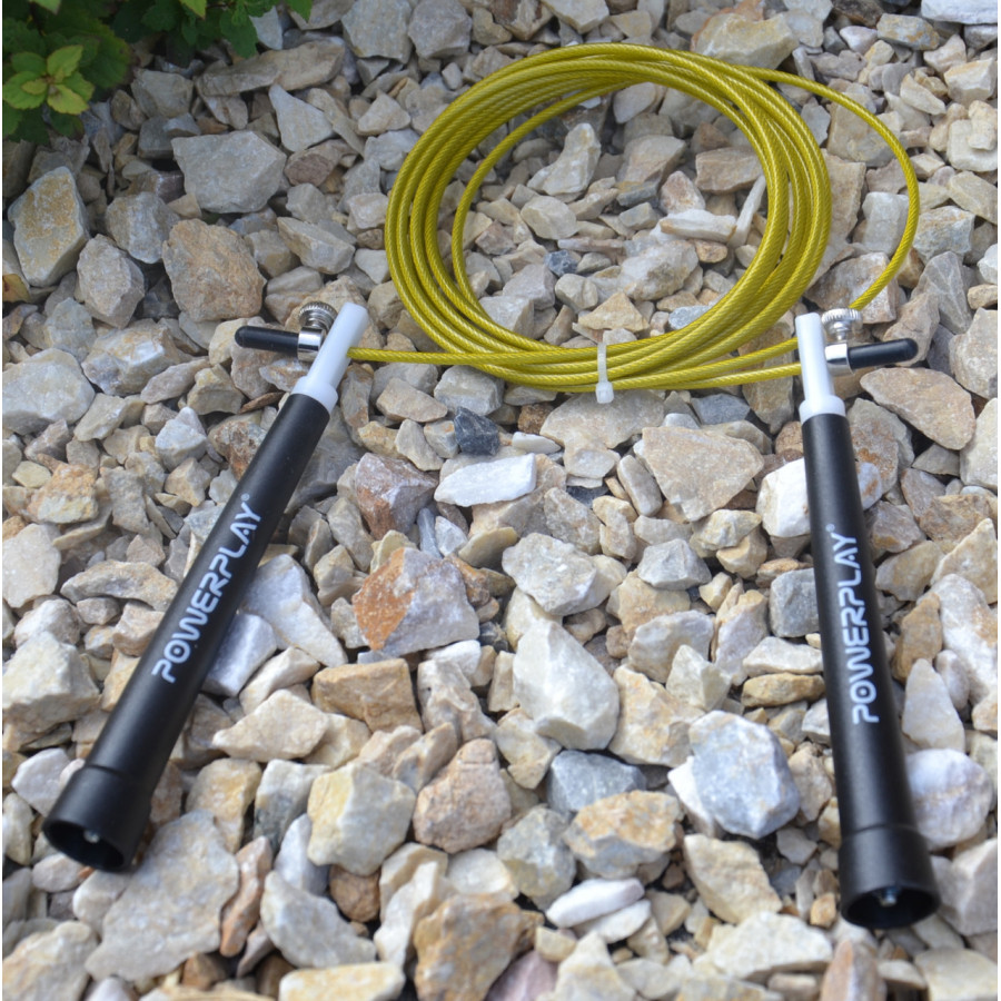 Скакалка швидкісна PowerPlay 4202 Ultra Speed Rope Жовта (2,9m.)