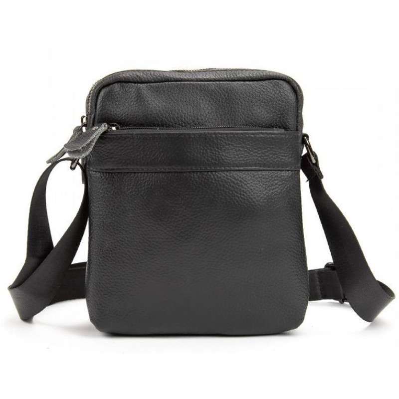 Чоловічий шкіряний месенджер Tiding Bag чорний