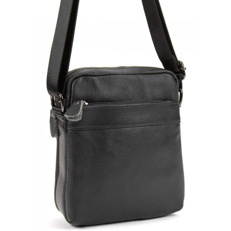 Чоловічий шкіряний месенджер Tiding Bag чорний
