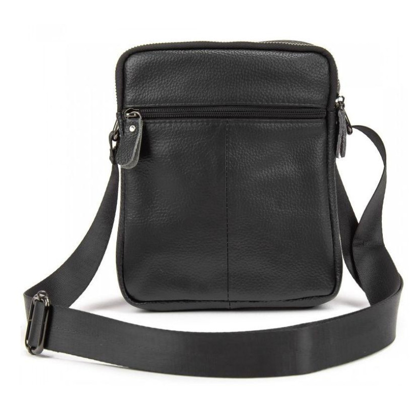 Чоловічий шкіряний месенджер Tiding Bag чорний
