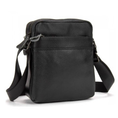 Чоловічий шкіряний месенджер Tiding Bag чорний