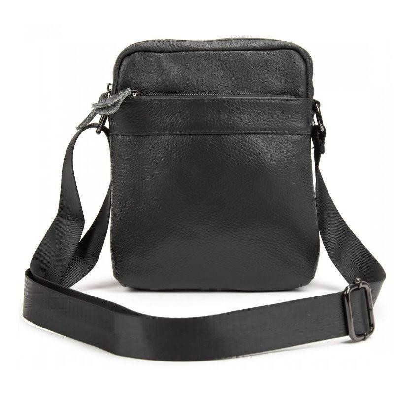 Чоловічий шкіряний месенджер Tiding Bag чорний