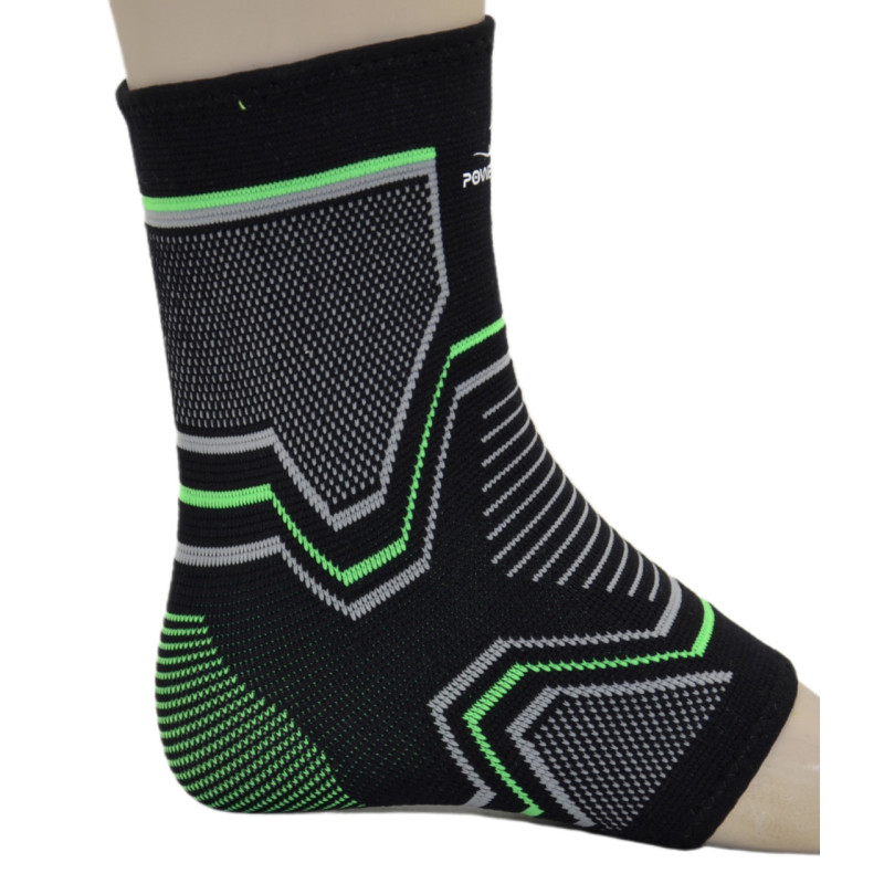 Бандажи на голеностоп PowerPlay 4100, Размер S/M, Хлопок, Эластан, Черные (пара)  