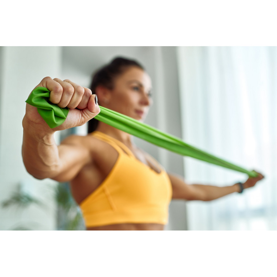 Стрічка-еспандер для фітнесу та реабілітації U-POWEX Fitness band 0.5мм. (9.1 кг) Green
