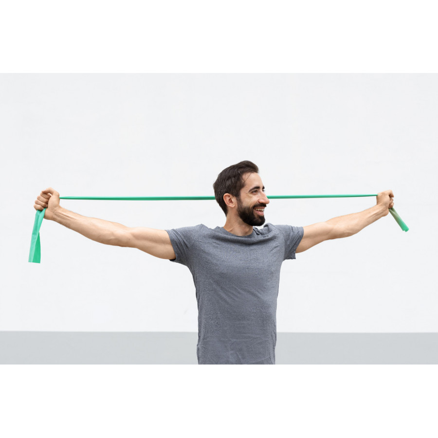 Стрічка-еспандер для фітнесу та реабілітації U-POWEX Fitness band 0.5мм. (9.1 кг) Green