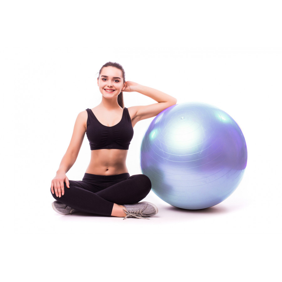 М'яч для фітнесу (фітбол) PowerPlay 4001 Ø75 cm Gymball Sky Blue + помпа