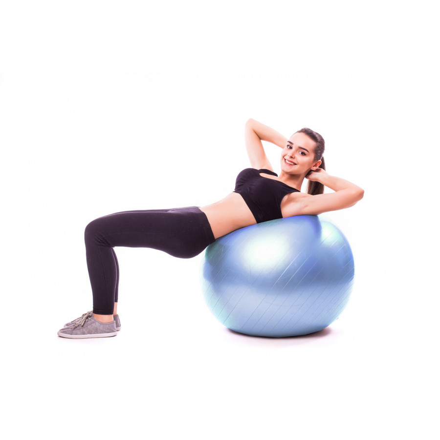 М'яч для фітнесу (фітбол) PowerPlay 4001 Ø75 cm Gymball Sky Blue + помпа