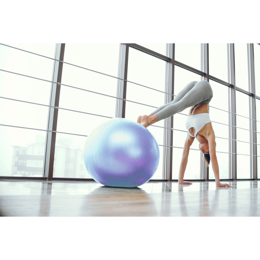 М'яч для фітнесу (фітбол) PowerPlay 4001 Ø75 cm Gymball Sky Blue + помпа