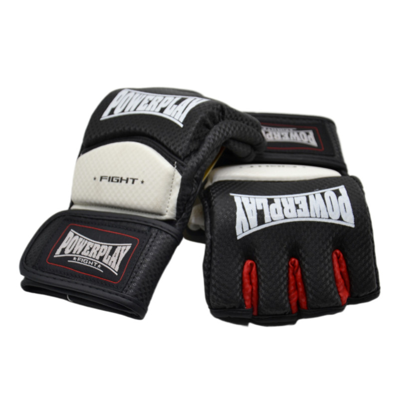 Рукавиці для MMA PowerPlay 3075 Чорні-Білі XS