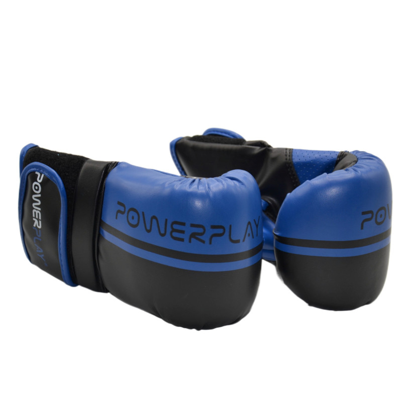 Снарядные перчатки PowerPlay 3025, PU, пенный наполнитель, черно-синий, размер M, анатомическая форма