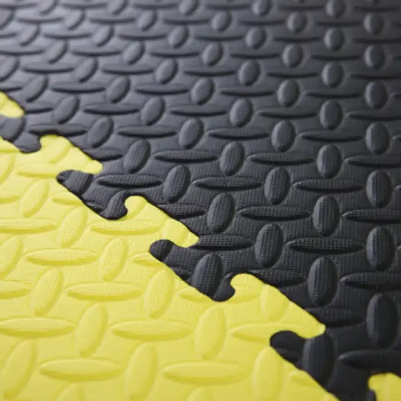 Мат татамі ластівчин хвіст WCG EVA 1000х1000х30мм Мат-пазл чорно-жовтий