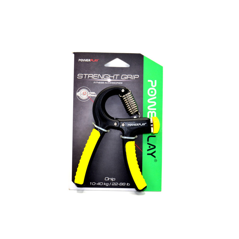Эспандер кистевой PowerPlay PP-4323 с регулируемой нагрузкой 10-40 кг, Strength Grip, Черно-желтый