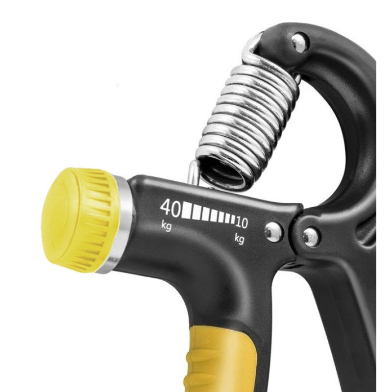 Эспандер кистевой PowerPlay PP-4323 с регулируемой нагрузкой 10-40 кг, Strength Grip, Черно-желтый