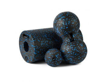 Набір для йоги PowerPlay PP_4008 EPP Foam Roller Set роллер + 2 масажні м'ячі Чорно-синій