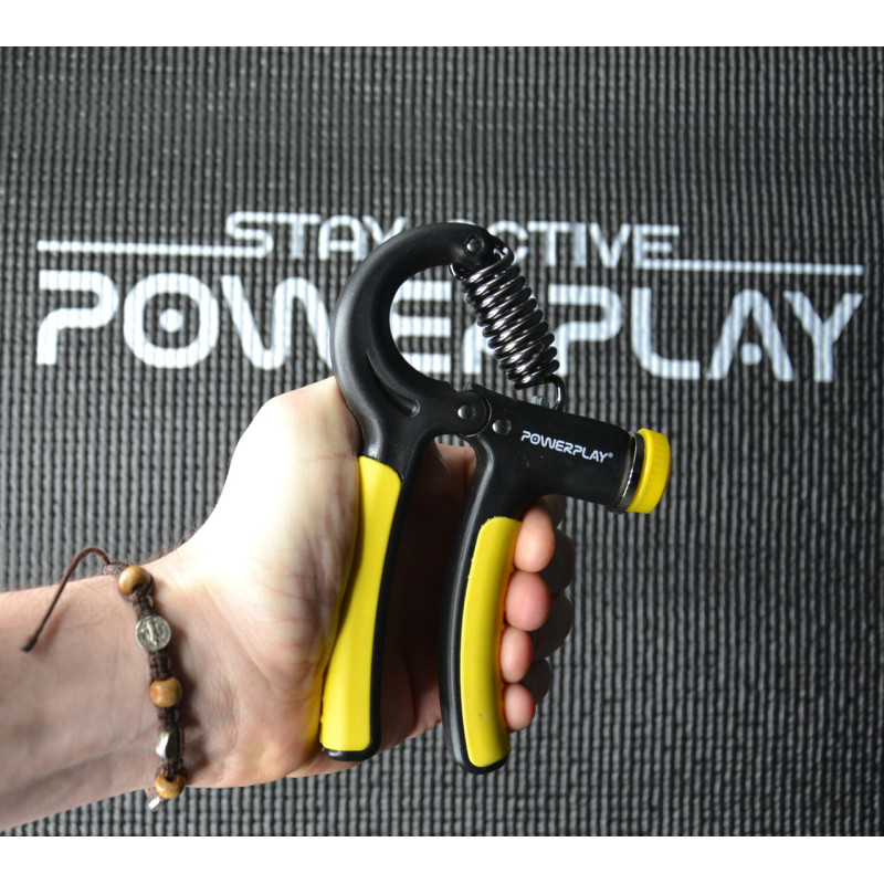 Эспандер кистевой PowerPlay PP-4323 с регулируемой нагрузкой 10-40 кг, Strength Grip, Черно-желтый