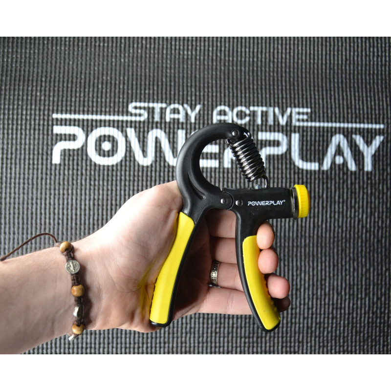 Эспандер кистевой PowerPlay PP-4323 с регулируемой нагрузкой 10-40 кг, Strength Grip, Черно-желтый