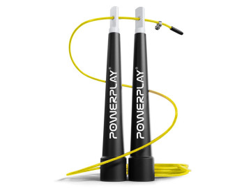 Скакалка швидкісна PowerPlay 4202 Ultra Speed Rope Жовта (2,9m.)
