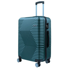 Большой пластиковый чемодан на колесах 115L GD Polo бирюзовый