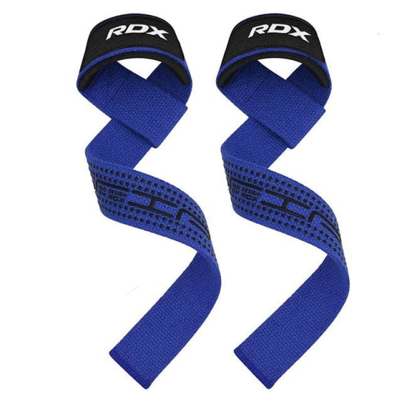 Лямки для тяги RDX S4 Gym Cotton Gel Straps Blue Plus