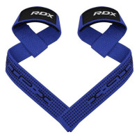 Лямки для тяги RDX S4 Gym Cotton Gel Straps Blue Plus, 60×4 см, бавовна/еластан, синій
