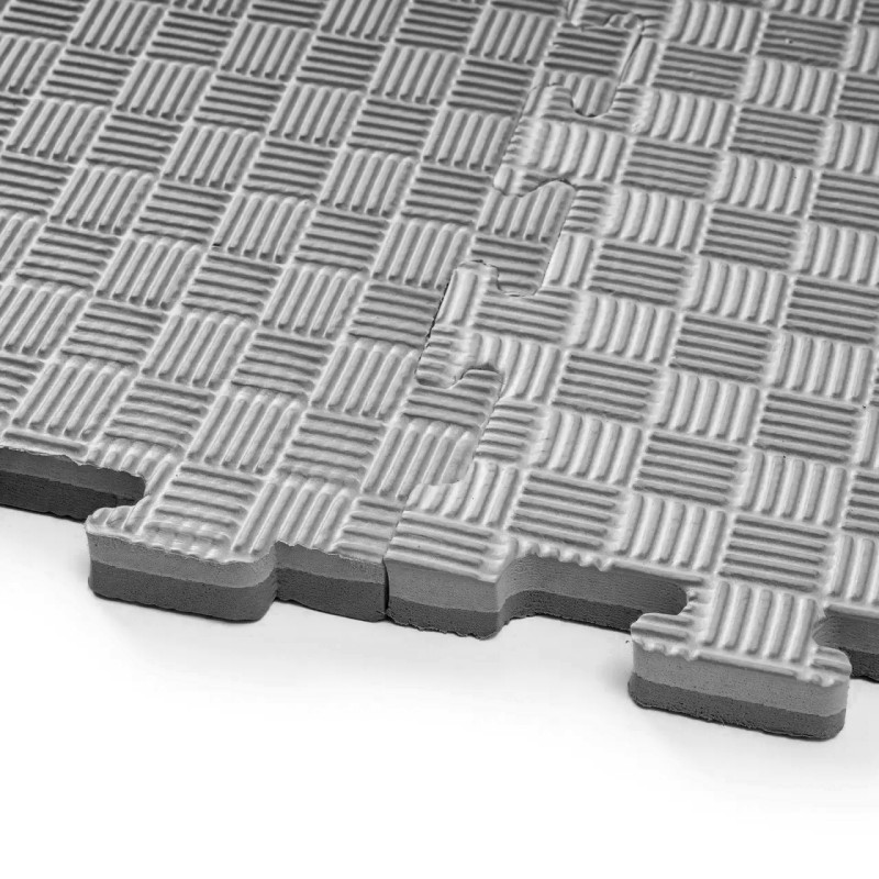 Мат татамі ластівчин хвіст WCG EVA 100x100x2 см Мат-пазл Сіро- чорний