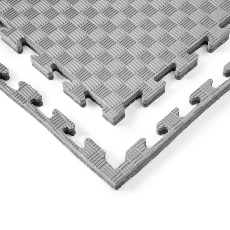 Мат татамі ластівчин хвіст WCG EVA 100x100x2 см Мат-пазл Сіро- чорний