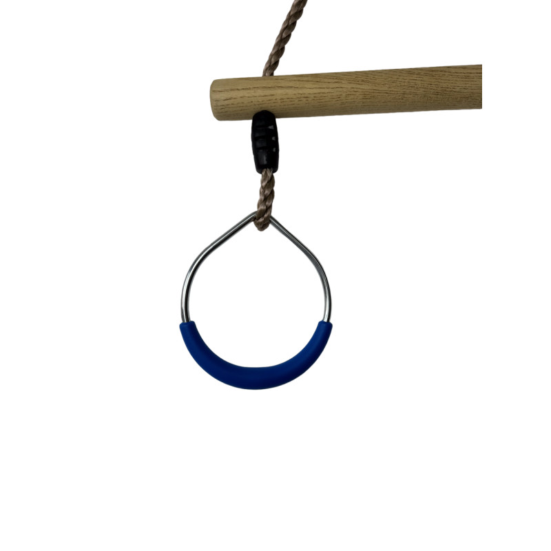 Дерев'яна трапеція з металевими кільцями metal rings WCG