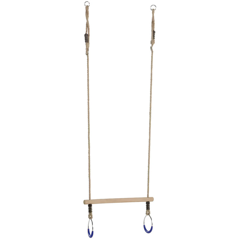 Дерев'яна трапеція з металевими кільцями metal rings WCG