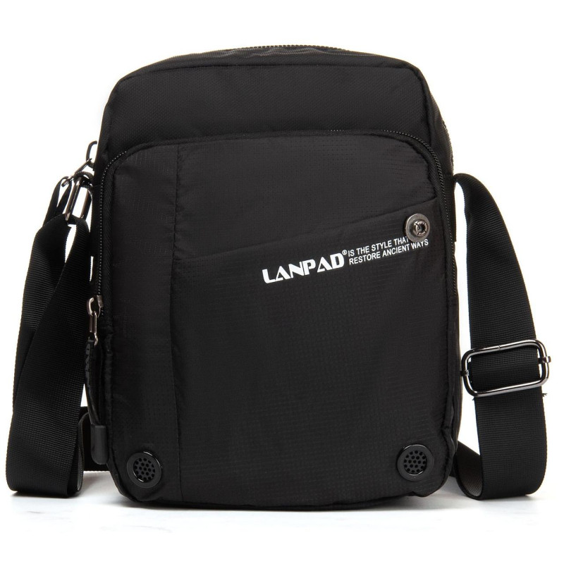 Сумка чоловіча Lanpad тканинна, чорний
