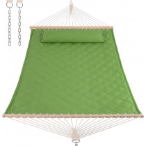 Стойка для гамака 50х50 + Гамак с планкой SOFT зелёный XXL 200×140 двухместный WCG