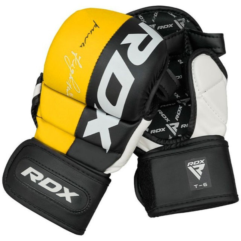 Рукавиці для ММА (Греплінгові рукавички) RDX T6 Plus Rex Yellow M