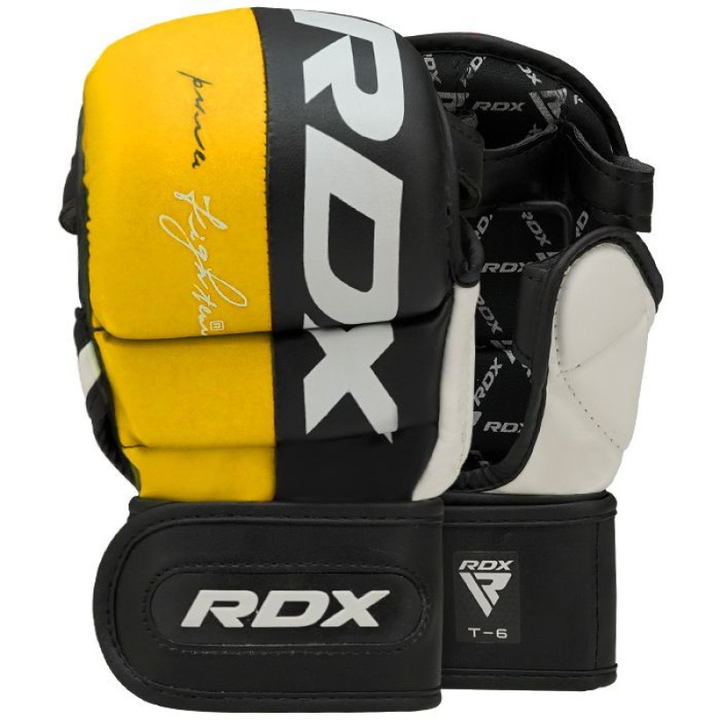 Рукавиці для ММА (Греплінгові рукавички) RDX T6 Plus Rex Yellow M