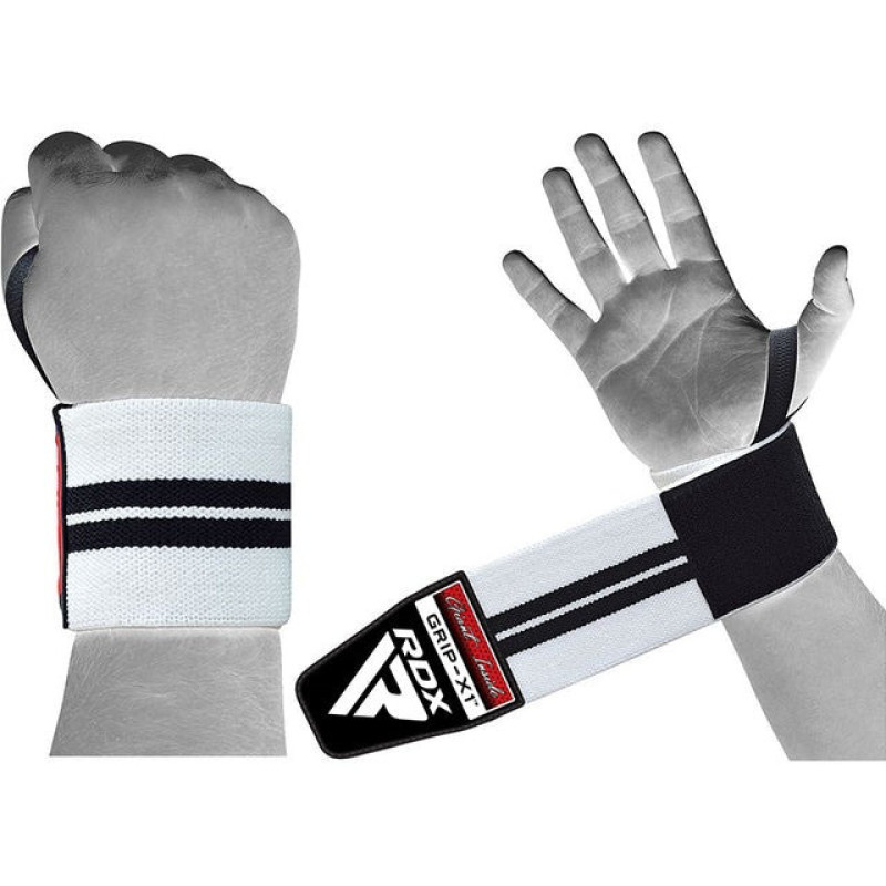 Бинти для зап'ясть (кистьові бинти) RDX W2 Gym Wrist Wraps BLACK/WHITE PLUS