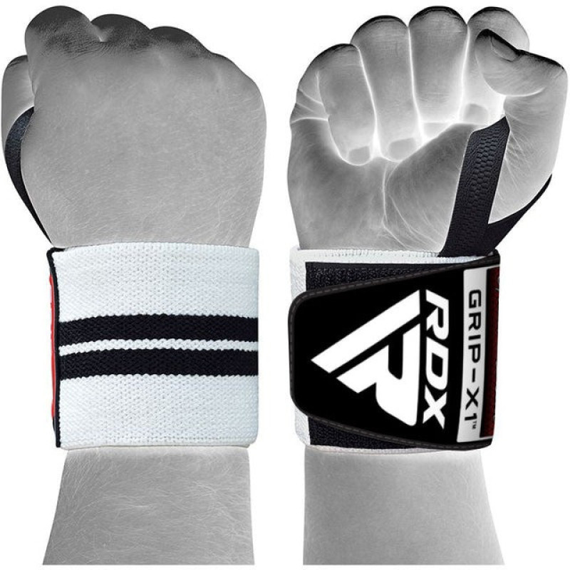 Бинти для зап'ясть (кистьові бинти) RDX W2 Gym Wrist Wraps BLACK/WHITE PLUS