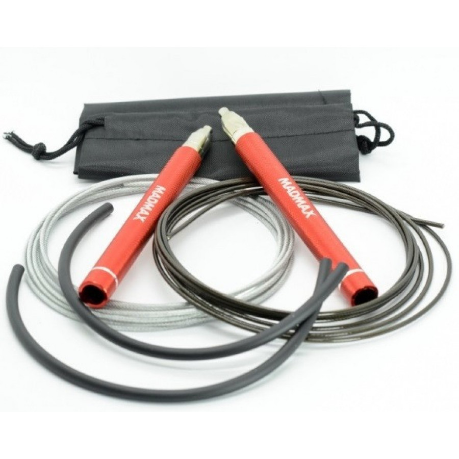 Скакалка швидкісна на підшипниках алюмінієва MadMax MFA-286 Speed jump rope Red