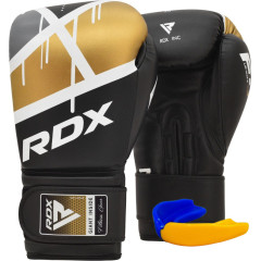 Боксерские перчатки RDX F7 Ego, 10 унций, кожа Maya Hide™, система вентиляции SPP™, черный, 
