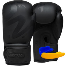 Боксерські рукавиці RDX F15 Noir Matte Black 12 унцій (капа в комплекті)