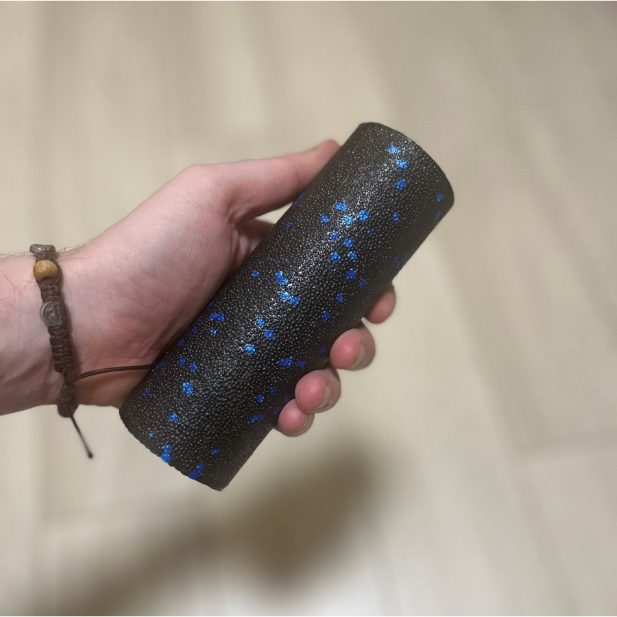 Набір для масажу та йоги PowerPlay PP_4091 EPP (2 м'ячики + валик масажер 15*5,3 см.) Blue + резинка 7,5 кг.