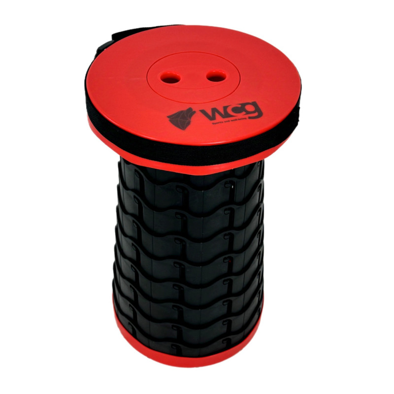 Телескопічне крісло WCG (похідний стілець) червоно-чорний