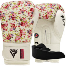 Боксерские перчатки RDX FL-6 WHITE-10 унций (накладки в комплекте)