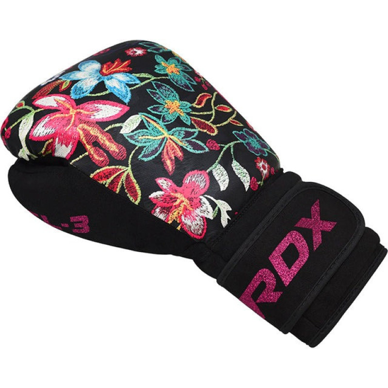 Боксерські рукавиці RDX FL-3 FLORAL BLACK-10 унцій 