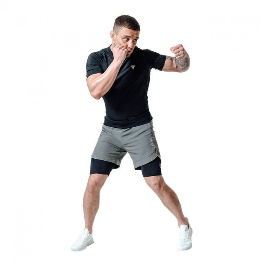 Компресійні шорти для RDX MMA T16 2-в-1 GREY/BLACK-M