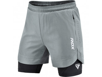 Компресійні шорти для RDX MMA T16 2-в-1 GREY/BLACK-M