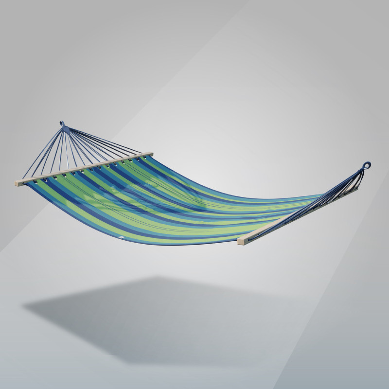 Стійка для гамака + Двомісний гамак з планкою RIO XXL зелений